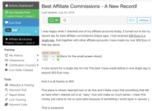 Wealthy Affiliate Commission